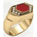 Ladies' Precious Metal Hexagonal Ring